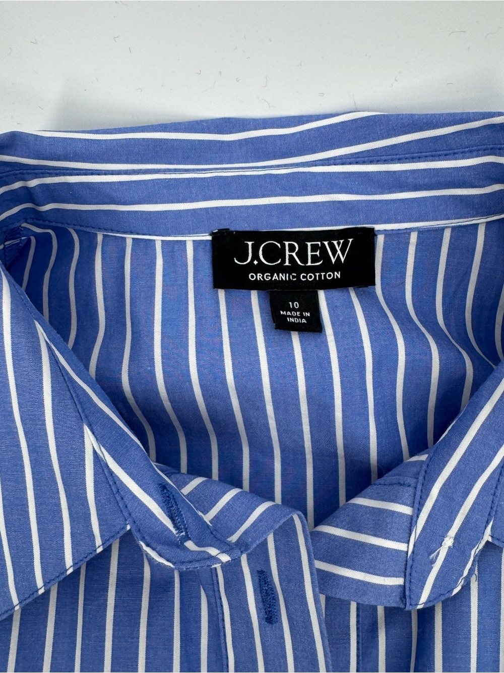 J. Crew Blue Striped Button-Front Women’s Dress fit and flare - Picture 9 of 9